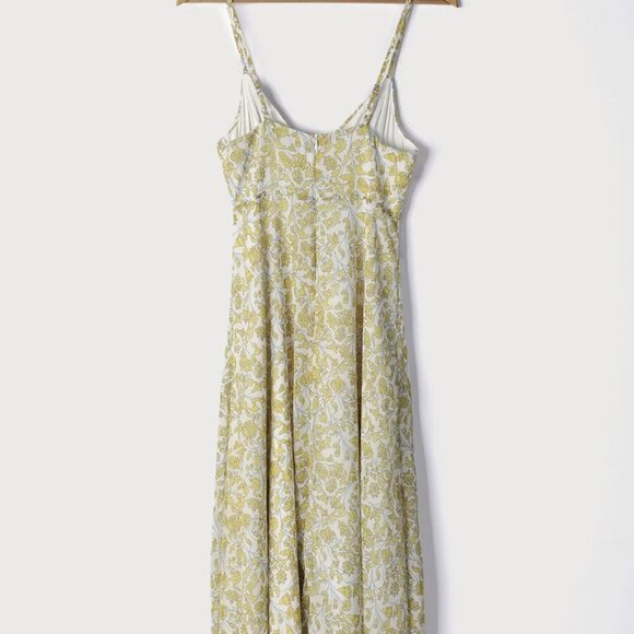 NWT Lulus Love in the Moment Yellow Floral Print Surplice Maxi Dress (size S) - Picture 6 of 12